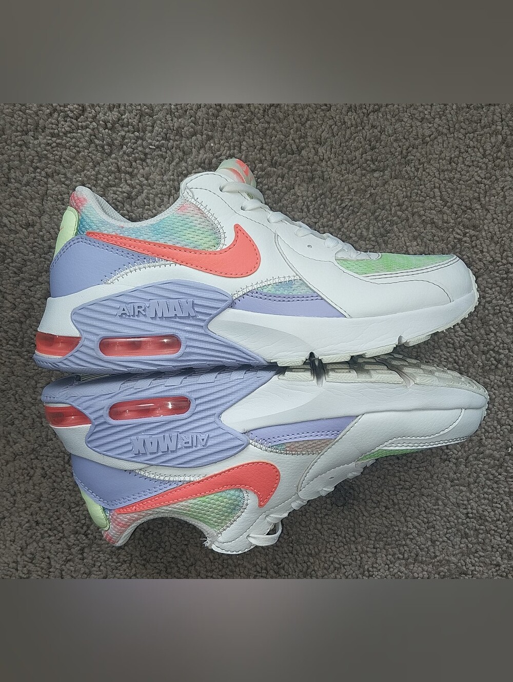 Nike Air Max Excee Sneakers Womens 6.5 White Purple Pulse Tie Dye - Picture 1 of 7